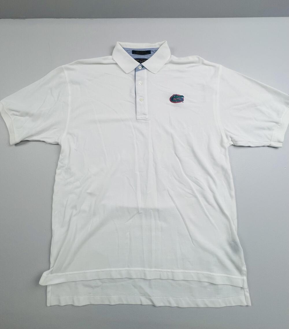 Florida Gators Polo Shirt Mens Large White NCAA Golf Tommy Hilfiger Pique